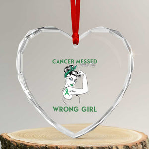 Liver Cancer Warrior Unbreakable Gift Heart Crystal Glass Ornament Cancer Messed With The Wrong Girl