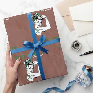 Liver Cancer Warrior Woman Gift Wrapping Paper Roll Too Tough For Cancer Im A Survivor