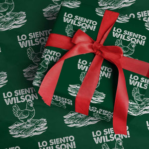 Lo Siento Wilson Funny Chicken Floating Meme Wrapping Paper Roll Viral Rooster Spanish Apology Trend TS02 Green Print Your Wear