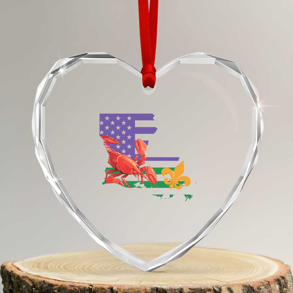 Louisiana Heart Crystal Glass Ornament Louisiana New Orleans Party Custume Beads TS10 Transparent Glass 3'' Heart Print Your Wear