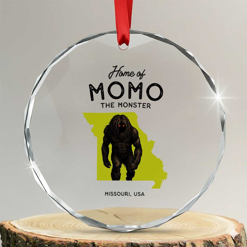 Louisiana Missouri Cryptid Lover Crystal Glass Ornament Home Of Momo The Monster TS12 Transparent Glass 3'' Circle Print Your Wear