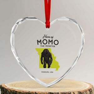 Louisiana Missouri Cryptid Lover Heart Crystal Glass Ornament Home Of Momo The Monster TS12 Transparent Glass 3'' Heart Print Your Wear