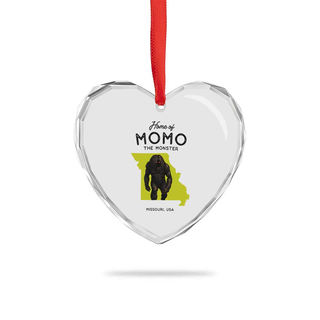 Louisiana Missouri Cryptid Lover Heart Crystal Glass Ornament Home Of Momo The Monster TS12 Print Your Wear