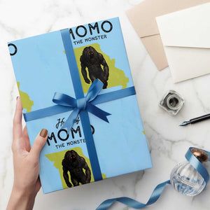 Louisiana Missouri Cryptid Lover Wrapping Paper Roll Home Of Momo The Monster TS12 Light Blue Print Your Wear