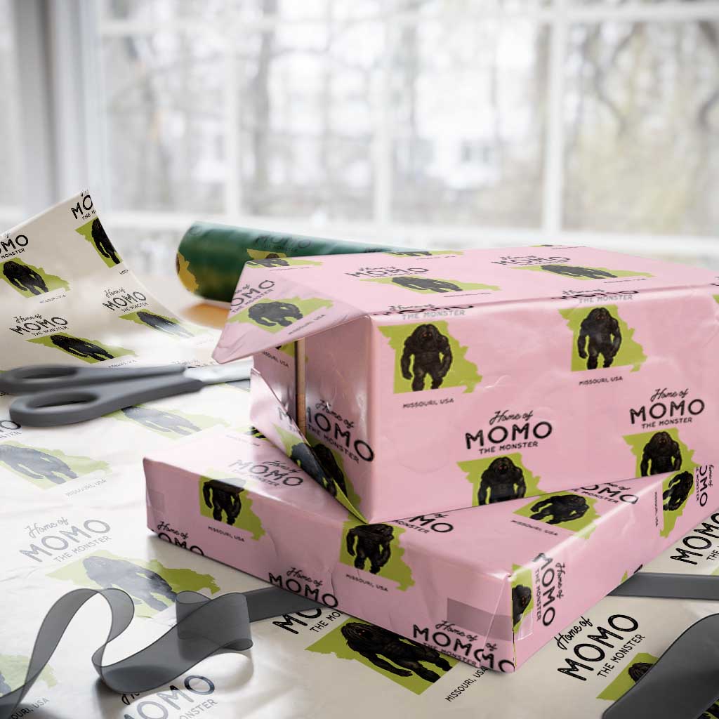 Louisiana Missouri Cryptid Lover Wrapping Paper Roll Home Of Momo The Monster TS12 Light Pink Print Your Wear