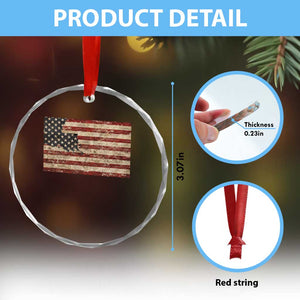 Louisiana Pride Vintage American Flag State Map Crystal Glass Ornament TS11 Print Your Wear