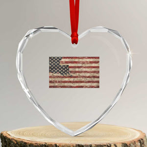 Louisiana Pride Vintage American Flag State Map Heart Crystal Glass Ornament TS11 Transparent Glass 3'' Heart Print Your Wear