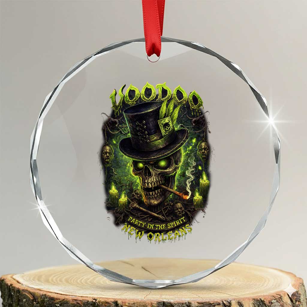 Louisiana Voodoo Skull Crystal Glass Ornament Party In The Spirit New Orleans Creepy Occult Lover TS11 Transparent Glass 3'' Circle Print Your Wear