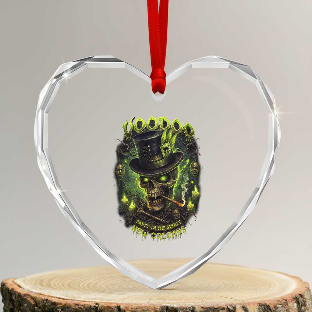 Louisiana Voodoo Skull Heart Crystal Glass Ornament Party In The Spirit New Orleans Creepy Occult Lover TS11 Transparent Glass 3'' Heart Print Your Wear