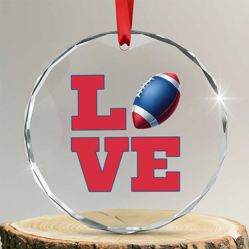 Love Football Fan Supporter Crystal Glass Ornament Gift For Game Day Lovers TS12 Transparent Glass 3'' Circle Print Your Wear