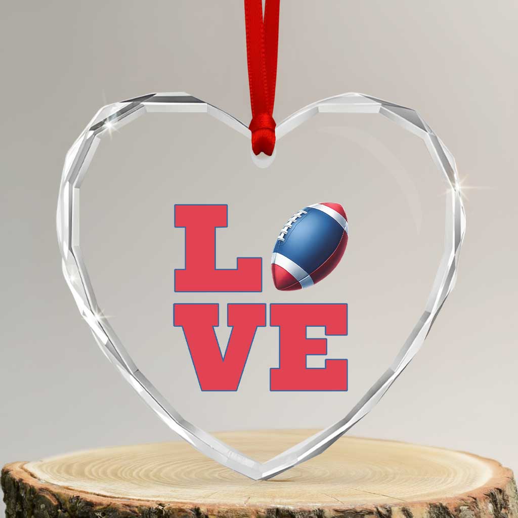Love Football Fan Supporter Heart Crystal Glass Ornament Gift For Game Day Lovers TS12 Transparent Glass 3'' Heart Print Your Wear