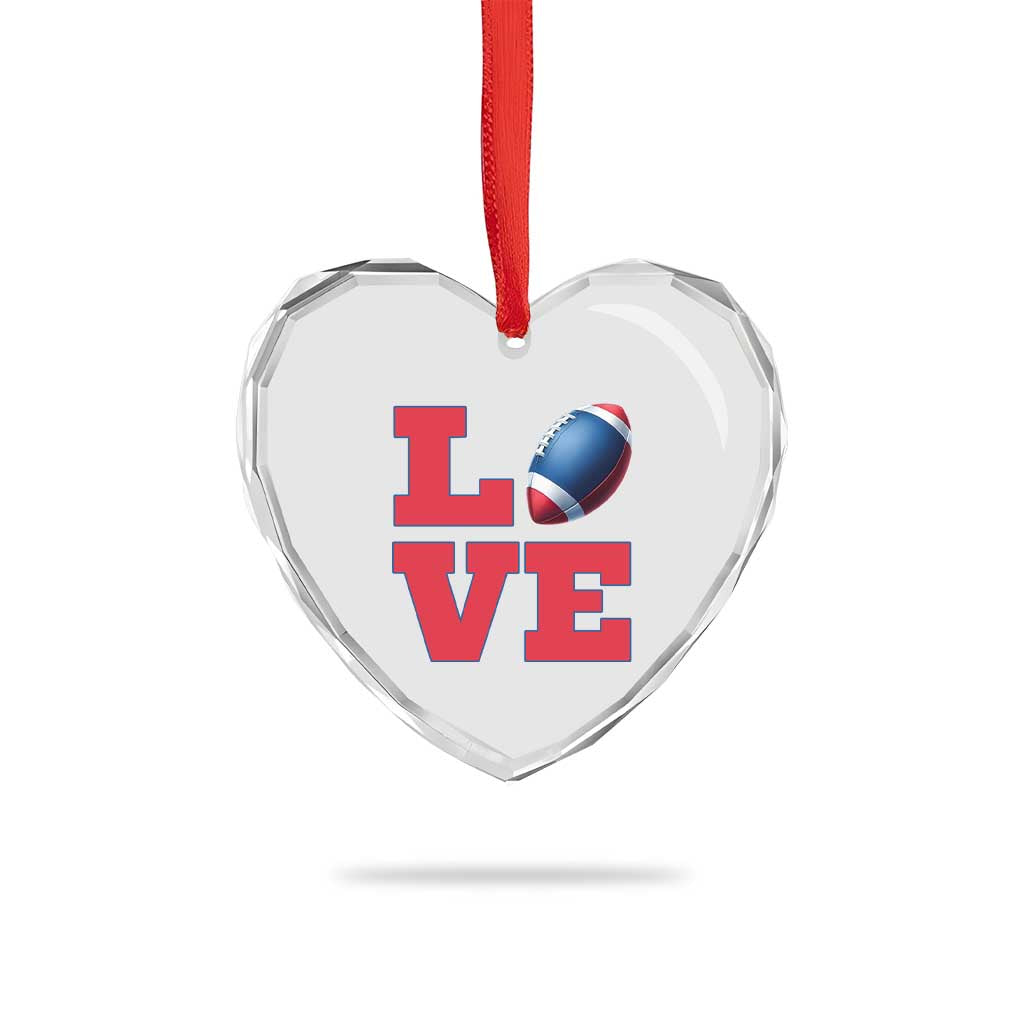 Love Football Fan Supporter Heart Crystal Glass Ornament Gift For Game Day Lovers TS12 Print Your Wear