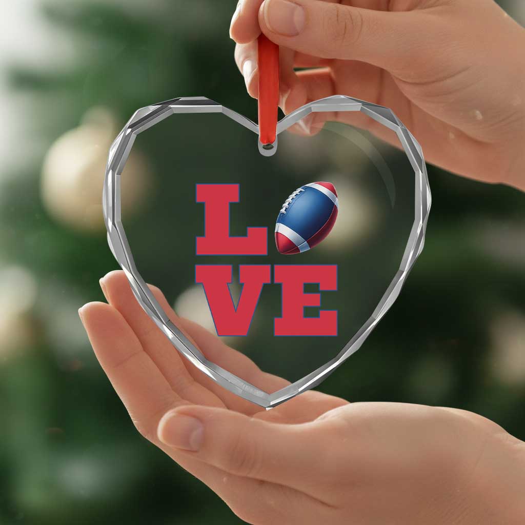 Love Football Fan Supporter Heart Crystal Glass Ornament Gift For Game Day Lovers TS12 Print Your Wear