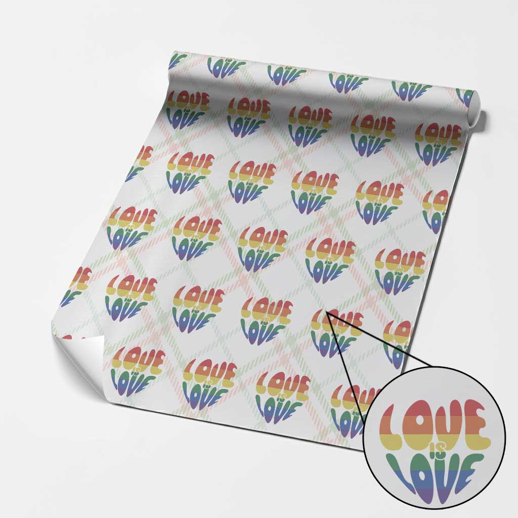 Love Is Love LGBTQ Pride Wrapping Paper Roll Rainbow Flag Community TS12 Christmas Plaid Print Your Wear