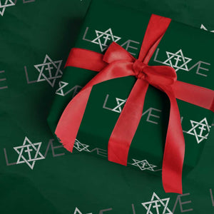 Love Jewish Messianic Christian Cross Star Of David Wrapping Paper Roll TS11 Green Print Your Wear