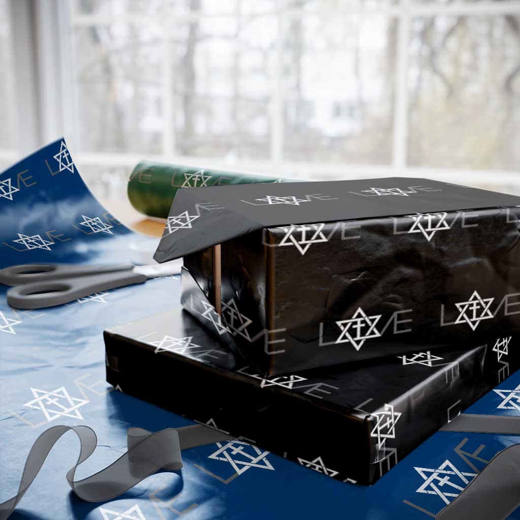 Love Jewish Messianic Christian Cross Star Of David Wrapping Paper Roll TS11 Black Print Your Wear