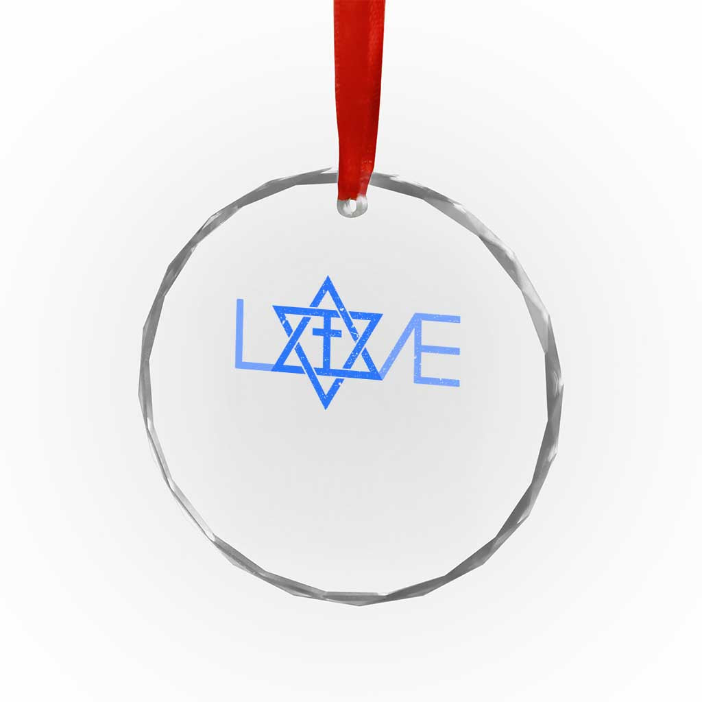 Love Jewish Messianic Cross Star Of David Crystal Glass Ornament TS11 Print Your Wear