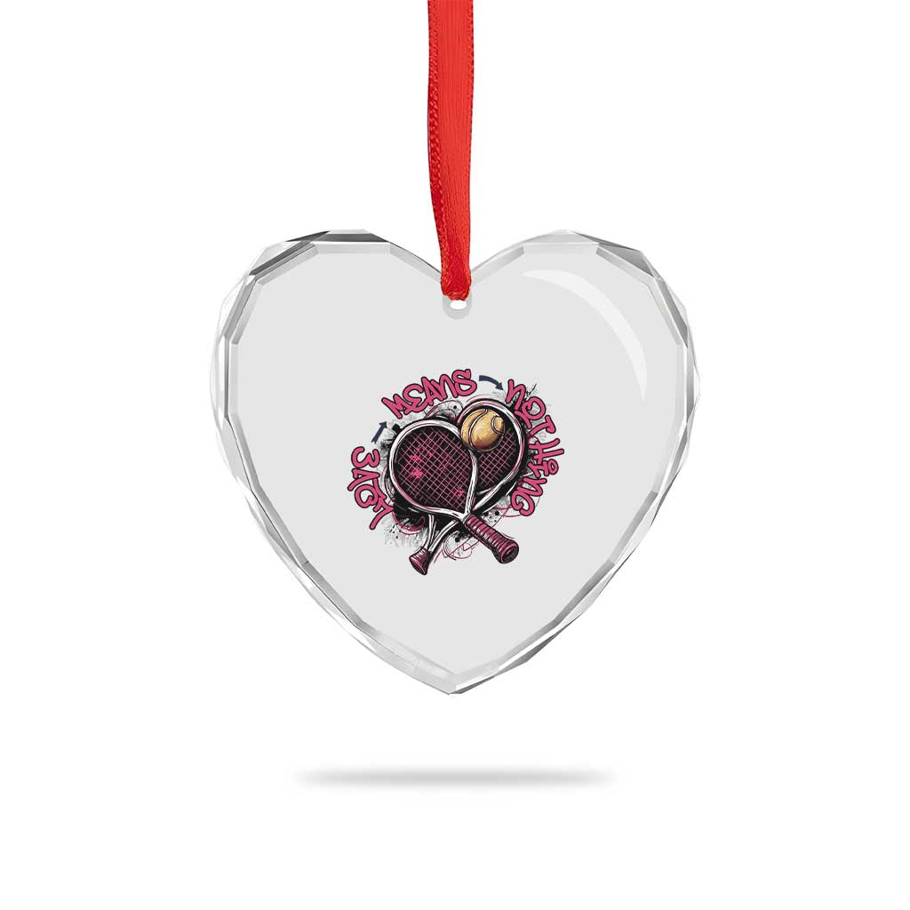 Love Means Nothing Heart Crystal Glass Ornament Tennis Lovers TS12 Print Your Wear