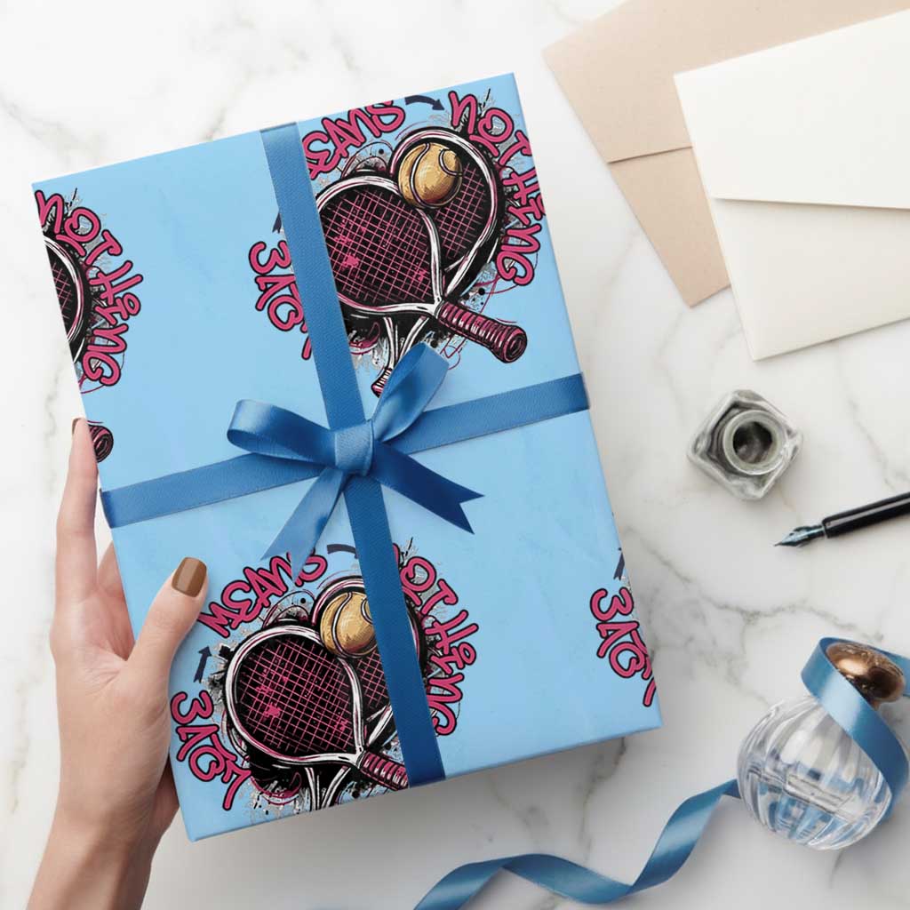 Love Means Nothing Wrapping Paper Roll Tennis Lovers TS12 Light Blue Print Your Wear