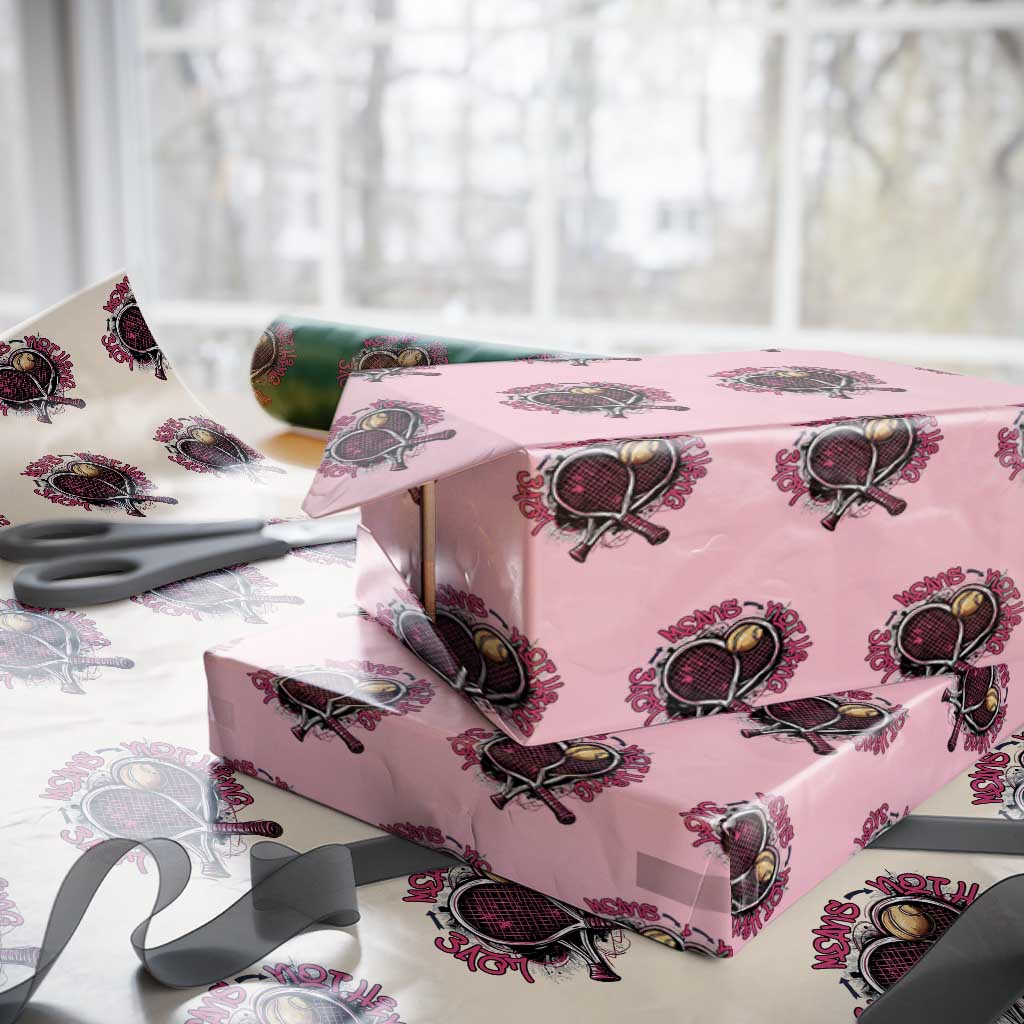 Love Means Nothing Wrapping Paper Roll Tennis Lovers TS12 Light Pink Print Your Wear