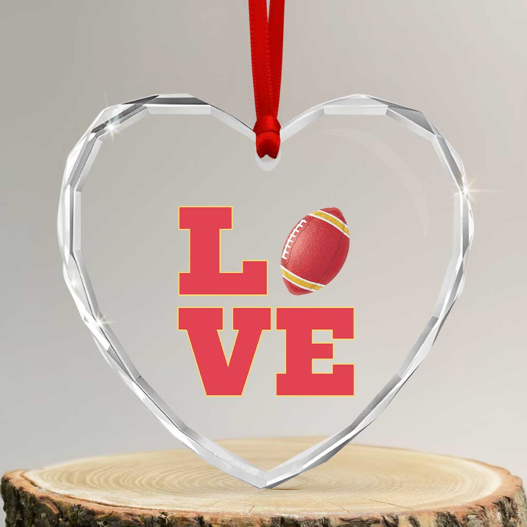 Love Midwest Football Heart Crystal Glass Ornament Gift For Football Fans TS12 Transparent Glass 3'' Heart Print Your Wear
