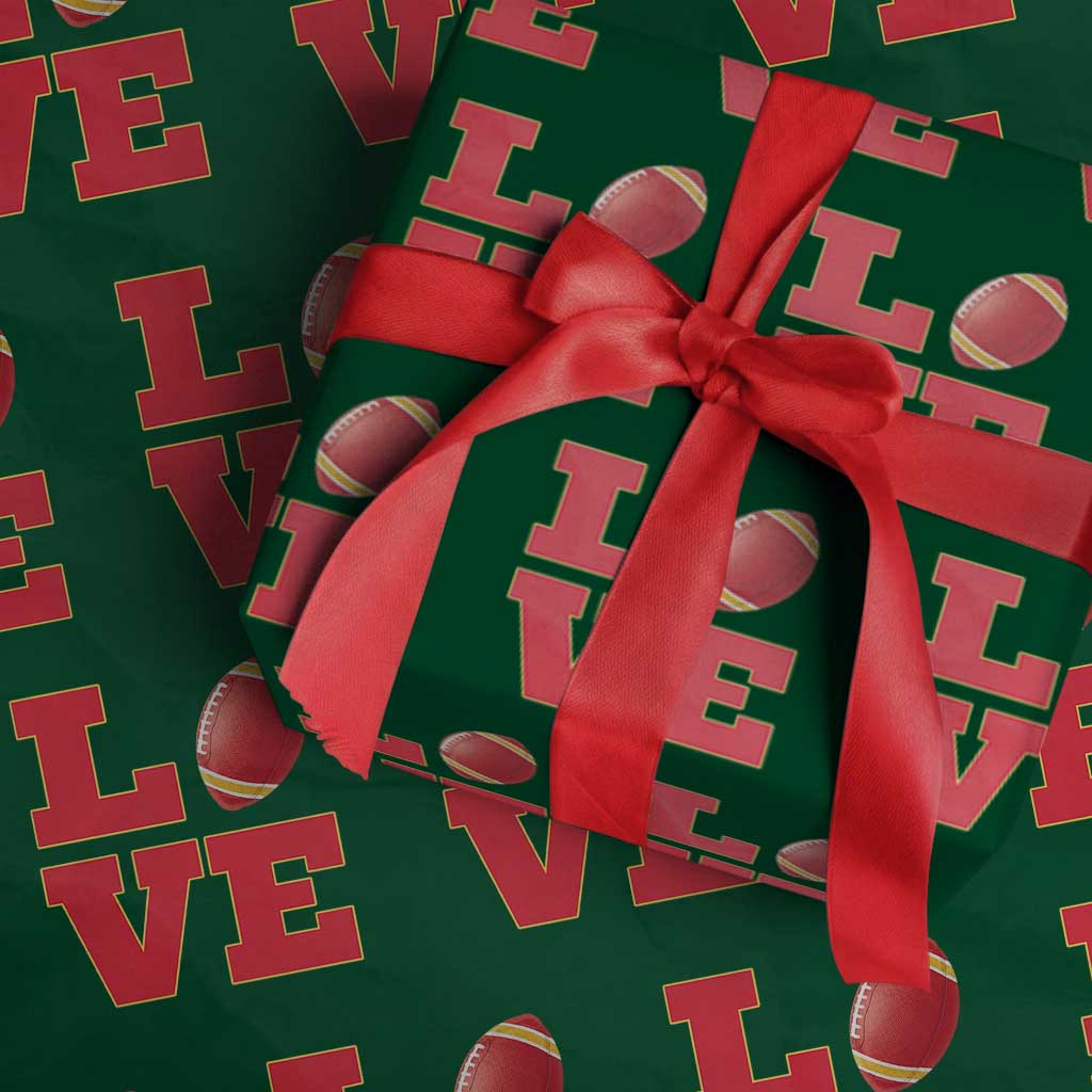 Love Midwest Football Wrapping Paper Roll Gift For Football Fans TS12 Green Print Your Wear