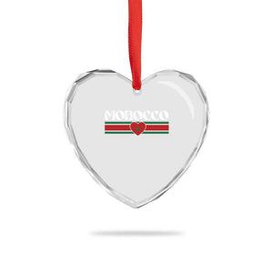 Love Morocco Retro Stripe Graphic Heart Crystal Glass Ornament Maroc Moroccan Flag Heart TS02 Print Your Wear