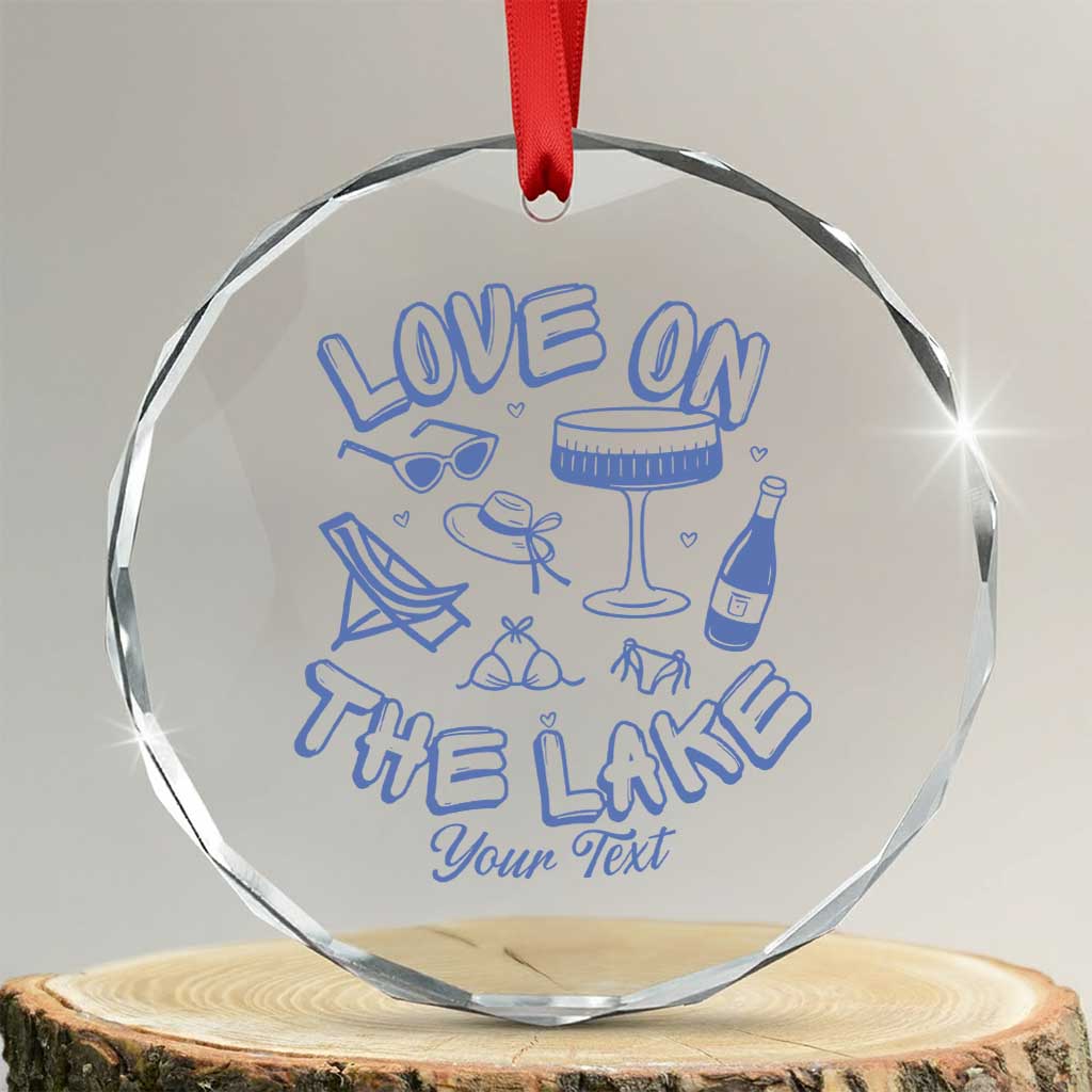 Love on the Lake Bachelorette Crystal Glass Ornament Custom Camp Bach Party TS10 Transparent Glass 3'' Circle Print Your Wear