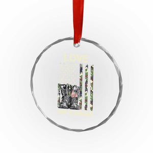 Love Our Veterans Crystal Glass Ornament Camo American Flag Military Supportive Veterans Day TS10 Print Your Wear