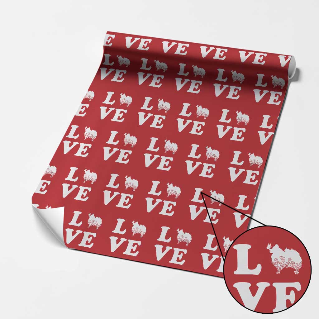 Love Pomeranian Wrapping Paper Roll Cute Pom Dog Lover Gift TS12 Red Print Your Wear