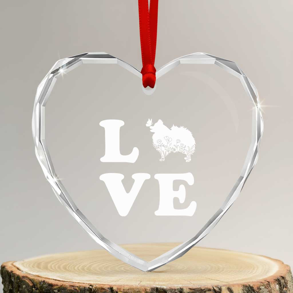 Love Pomeranian Heart Crystal Glass Ornament Cute Pom Dog Lover Gift TS12 Transparent Glass 3'' Heart Print Your Wear