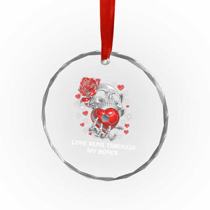 Love Runs Through My Bones Crystal Glass Ornament Funny Skeleton Soccer Gift TS12 Print Your Wear