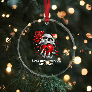 Love Runs Through My Bones Crystal Glass Ornament Funny Skeleton Soccer Gift TS12 Print Your Wear