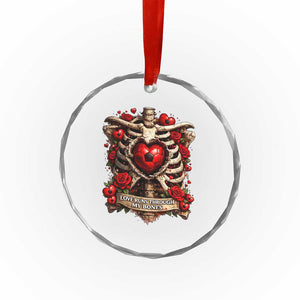 Love Runs Through My Bones Crystal Glass Ornament Funny Skeleton Soccer Player Gift TS12 Print Your Wear