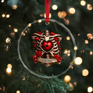 Love Runs Through My Bones Crystal Glass Ornament Funny Skeleton Soccer Player Gift TS12 Print Your Wear