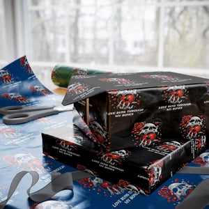 Love Runs Through My Bones Wrapping Paper Roll Funny Skeleton Soccer Gift TS12 Black Print Your Wear