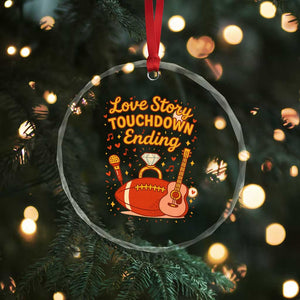 Love Story Touchdown Ending Crystal Glass Ornament Football And Music Engagement TS02 Print Your Wear