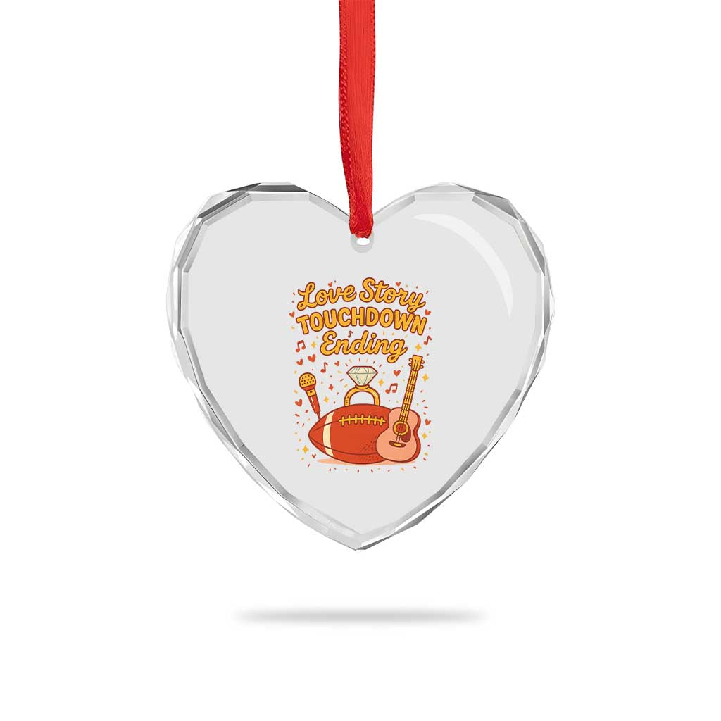 Love Story Touchdown Ending Heart Crystal Glass Ornament Football And Music Engagement TS02 Print Your Wear