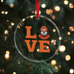 Love Vintage Cool Bulldog Crystal Glass Ornament Game Day Dog Lover TS12 Print Your Wear