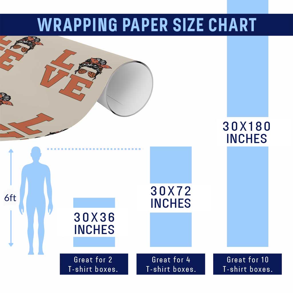 Love Vintage Cool Pun Girl Wrapping Paper Roll Game Day Gift TS12 Print Your Wear