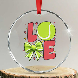 Love With A Tennis Ball Crystal Glass Ornament Valentines Day Gift TS12 Transparent Glass 3'' Circle Print Your Wear