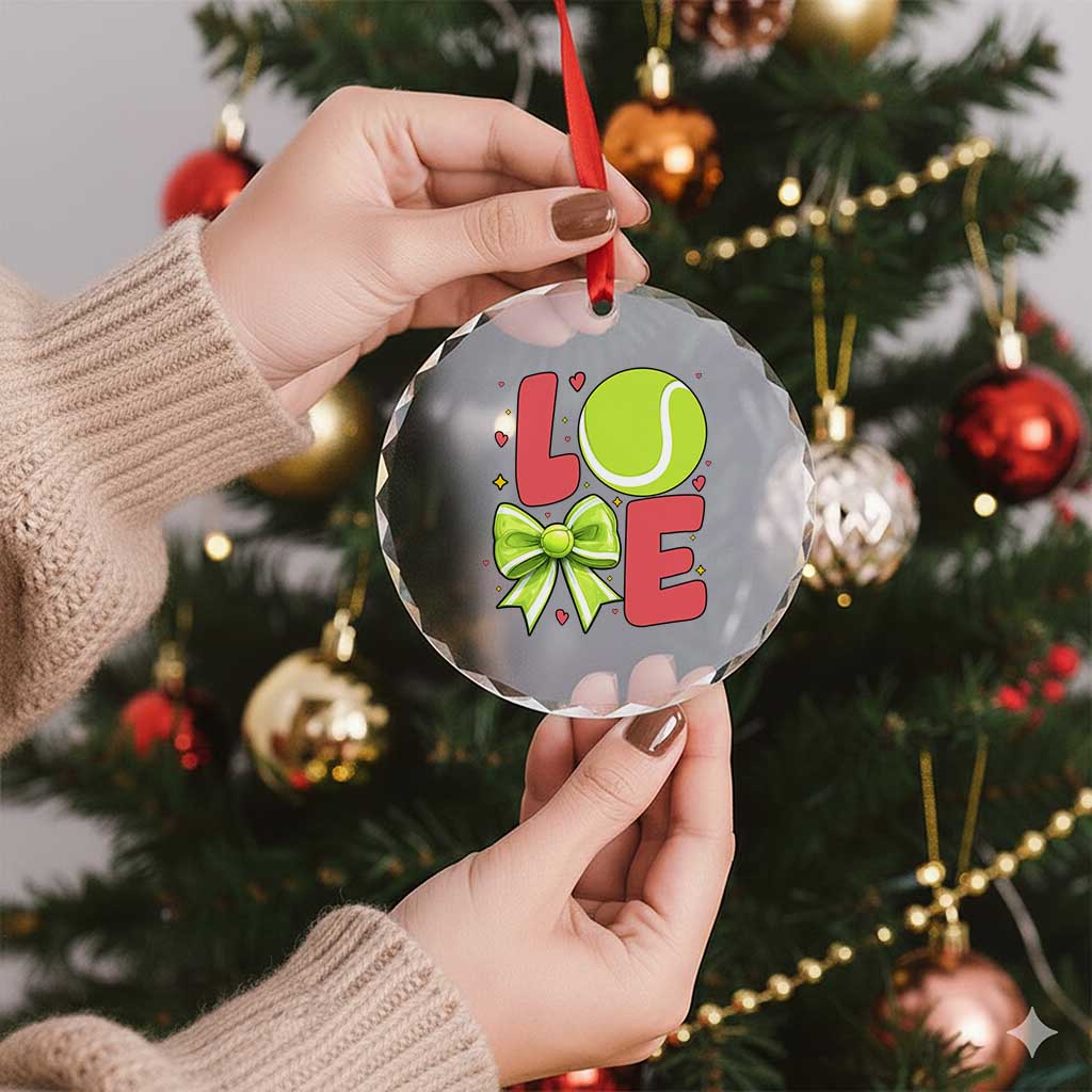 Love With A Tennis Ball Crystal Glass Ornament Valentines Day Gift TS12 Print Your Wear