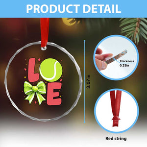 Love With A Tennis Ball Crystal Glass Ornament Valentines Day Gift TS12 Print Your Wear