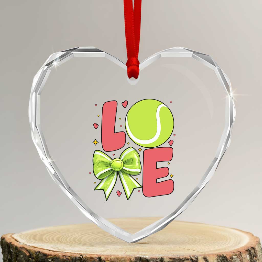 Love With A Tennis Ball Heart Crystal Glass Ornament Valentines Day Gift TS12 Transparent Glass 3'' Heart Print Your Wear
