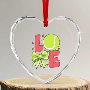 Love With A Tennis Ball Heart Crystal Glass Ornament Valentines Day Gift TS12 Transparent Glass 3'' Heart Print Your Wear