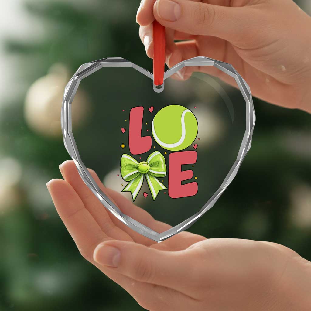 Love With A Tennis Ball Heart Crystal Glass Ornament Valentines Day Gift TS12 Print Your Wear