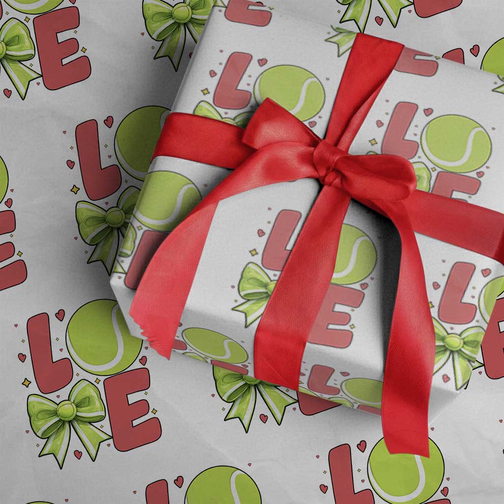 Love With A Tennis Ball Wrapping Paper Roll Valentines Day Gift TS12 White Print Your Wear