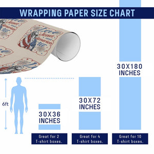 Loves Jesus and America Too Wrapping Paper Roll Patriotic Christian Jesus 4th of July TS14 Print Your Wear