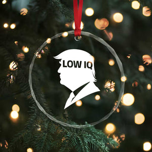 Low IQ Political Silhouette Profile Humor Crystal Glass Ornament Satirical Politics Subtle Hate TS02 Print Your Wear