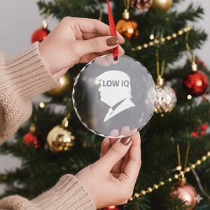 Low IQ Political Silhouette Profile Humor Crystal Glass Ornament Satirical Politics Subtle Hate TS02 Print Your Wear